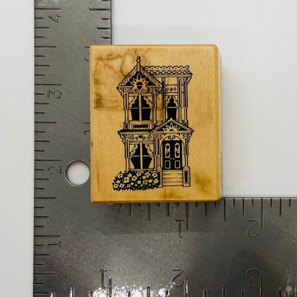 Wood Rubber Stamp Victorian Colonial Home